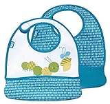 Built 2-Piece Mess Mate Toddler Bib, In Dribble Dots Blue