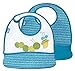 Built 2-Piece Mess Mate Toddler Bib, In Dribble Dots Blue