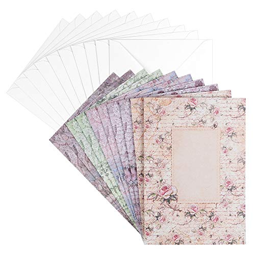 Ideen mit Herz Greeting card set with envelopes, 10 motif cards, blank, colourful, neutral, ideal for congratulations for birthdays, weddings, etc. DIN B6 (flower dream 2)