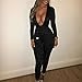 Longwu Women's Sexy Sparkly V Neck Long Sleeve Party Clubwear Bandage Romper Jumpsuit