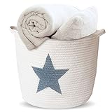 Toy Basket, Storage Baskets, Cotton Rope Large Woven Storage Basket, Blanket Basket, Laundry Basket, Towel Storage, 15x13 Baby Storage Bin, Toy Storage, Storage Organizer, Nursery and Home Decor