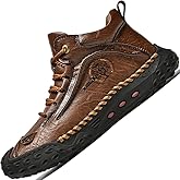 LZDZN Mens Boots For Men Chelsea Shoes Leather High Top Casual Men's Size Man Shoe Fashion Sneakers