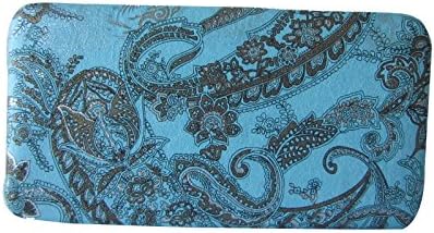 TOPCHOICE Women's Brown and Blue Paisley Floral Designed Clutch Wallet