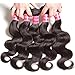Nadula 8A Unprocessed Brazilian Remy Virgin Human Hair Body Wave Weave Pack of 3 with Lace Closure Natural Color (16 18 20+14)
