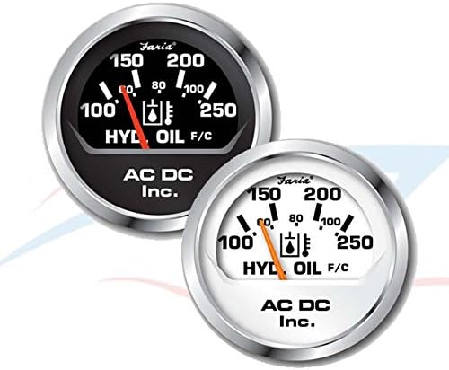 AC DC Hydraulic Transmission Oil Temperature Gauge 100-250°F