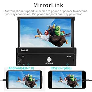 CAMECHO 7 Pollici Autoradio 1 Din GPS con schermo Supporta Bluetooth/FM Radio/WiFi/Mirror Link per telefono Android iOS - immagine 6