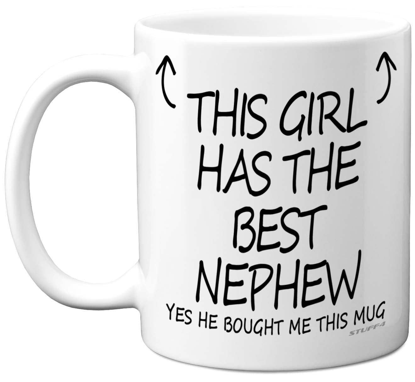 Stuff4 Auntie Gifts - Aunty Mug, This Girl Has The Best Nephew, 11oz Ceramic Dishewasher Safe Mugs, Christmas Aunt Birthday Gifts from Nephew, Gift for Aunty Mothers Day - Made in UK