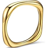 Jude Jewelers 3mm Width Stainless Steel Square Shaped Stacking Wedding Band Promise Statement Ring