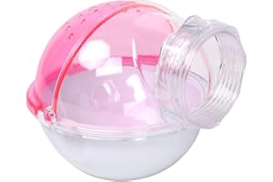 CHUQIANTONG Small Animal Bath House,Pet Toy Acrylic Hamster Bathroom Cage Toilet Bathtub Sand Bath Container Removable, Suitable for Chinchilla Syrian Hamster Gerbil (Pink)