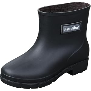 Rain Boots for Women Waterproof Rubber Upper Slip Resistant Lug Sole Wide Calf Short Ankle Pull On Booties Outdoor Garden Sho