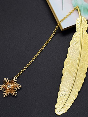 Bookmark, Metal Feather Plumage (Golden Snowflake)