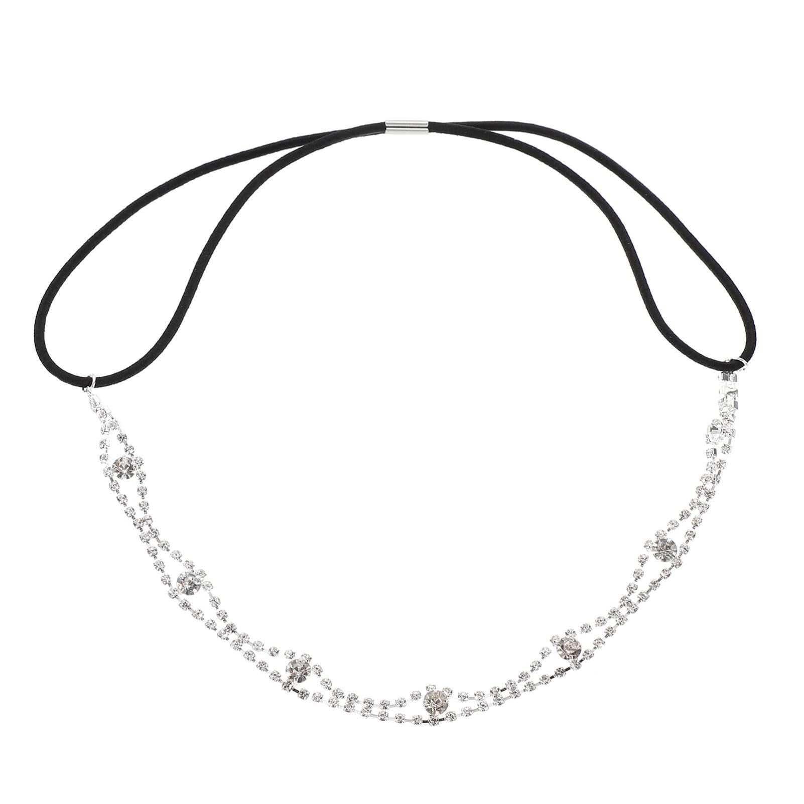Lurrose 2pcs Headband Rhinestone Headpiece Women's Fashion Headbands Sparkle Headbands for Women Bohemian Headpiece Rhinestone Head Chain Crystal Hair Chain Lady Party Headdress Bead Sweet