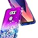 LG V35 ThinQ Case, LG V30 /V30 Plus /V30+/V30S ThinQ Case with HD Screen Protector for Girls Women, NageBee Glitter Bling Diamond Liquid Quicksand Flowing Cute Phone Case -Purple/Blue