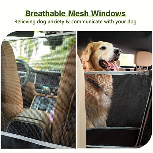 pecute Dog Car Seat Cover, Waterproof Rear Seat Covers for Dogs with Viewing Window, Dog Car Back Seat Protector Scratch Proof Nonslip for Cars Trucks SUV