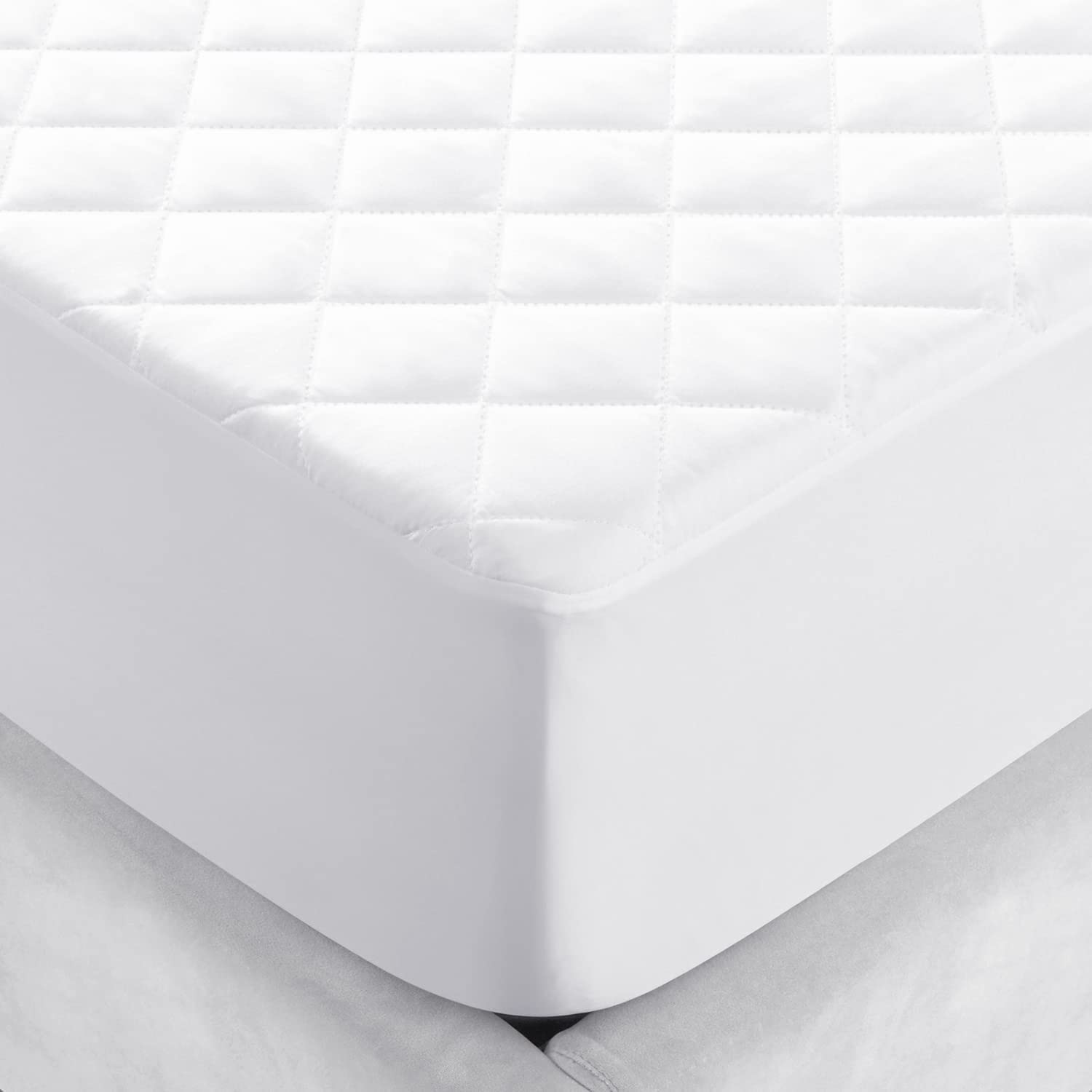 Moonlight Bedding Single Mattress Protector Extra Deep 30 Cm Stretch Skirt Anti Allergy Quilted Mattress Topper Breathable Fitted Mattress Cover (90 X 190 Cm)
