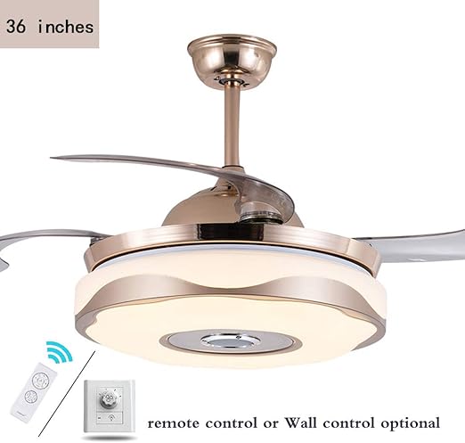 Zqh Ceiling Fan Lights With Remote Control Led Chandelier Fan