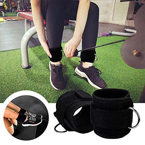 JXLLC Premium Fitness Ankle Straps,for Cable Machines Double D-Ring Adjustable Neoprene Premium Cuffs to Enhance Legs, Abs & Glutes for Men & Women-(Red)