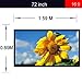 Excelvan Portable and Collapsible 72 Inch 16:9 PVC Fabric Matte with 1.1 Gain Projection Screen