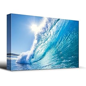 Surf a Tropical Blue Wave - Canvas Art Home Art - 12x18 inches