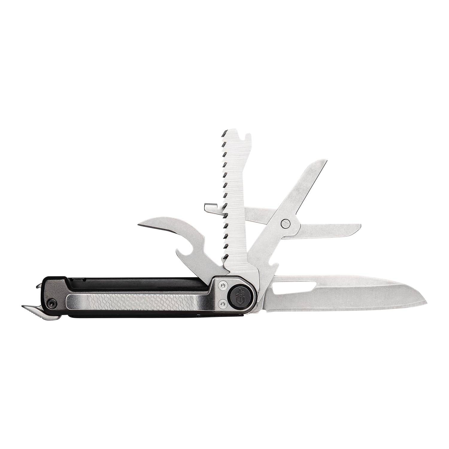 Gerber Gear Armbar Scout 7-in-1 Multi-tool - 2.5" Plain Edge Blade, Hammer, Scissor, Saw - EDC Gear and Equipment - Onyx Image Gerber Gear Armbar Scout 7-in-1 Multi-tool - 2.5" Plain Edge Blade, Hammer, Scissor, Saw - EDC Gear and Equipment - Onyx Image