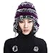URSFUR Women's Rex Rabbit Fur Hats Winter Ear Cap Flexible Multicolor