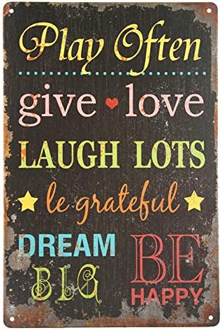 T-ray "Play Often Give Love" Design Wall Hanging Tin Sign Decoration