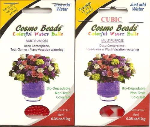 Cubic and Round Shape Crystal Soil Water Pearl Beads; Combo-10 Packs (5 Color))