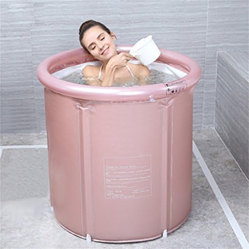 Home Inflatable Swimming Pools Bathtub Thickening Adult Bathtub Foldable Stent Child Take A Bath Bath Tub Plastic Bath Barrels Gift Four Seasons General Gold Pink WXP- Swimming Pools ( Color : Pink , Size : S )