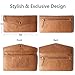 Borgasets Women's Wallet Leather RFID Blocking Ultra thin Envelope Ladies Purse Travel Clutch with ID Card Holder and Phone Pocket Brown