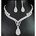 ELEGANT ROSE Women's Jewelry Set Bridal Wedding Rhinestone Necklace Earring Sets