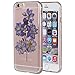 IYCK iPhone 6S Case, Handmade [Real Dried Flower and Leaf Embedded] Pressed Floral Flexible Soft Rubber Gel TPU Protective Shell Bumper Back Case Cover for Apple iPhone 6/6S 4.7inch - Purple Flower