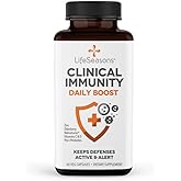 LifeSeasons Clinical Immunity - Daily Boost - Immune System Booster - Pre + Probiotics - Increases Antibodies & Immune Cells - Elderberry, Zinc, Natramune & Vitamin C + D3-60 Capsules