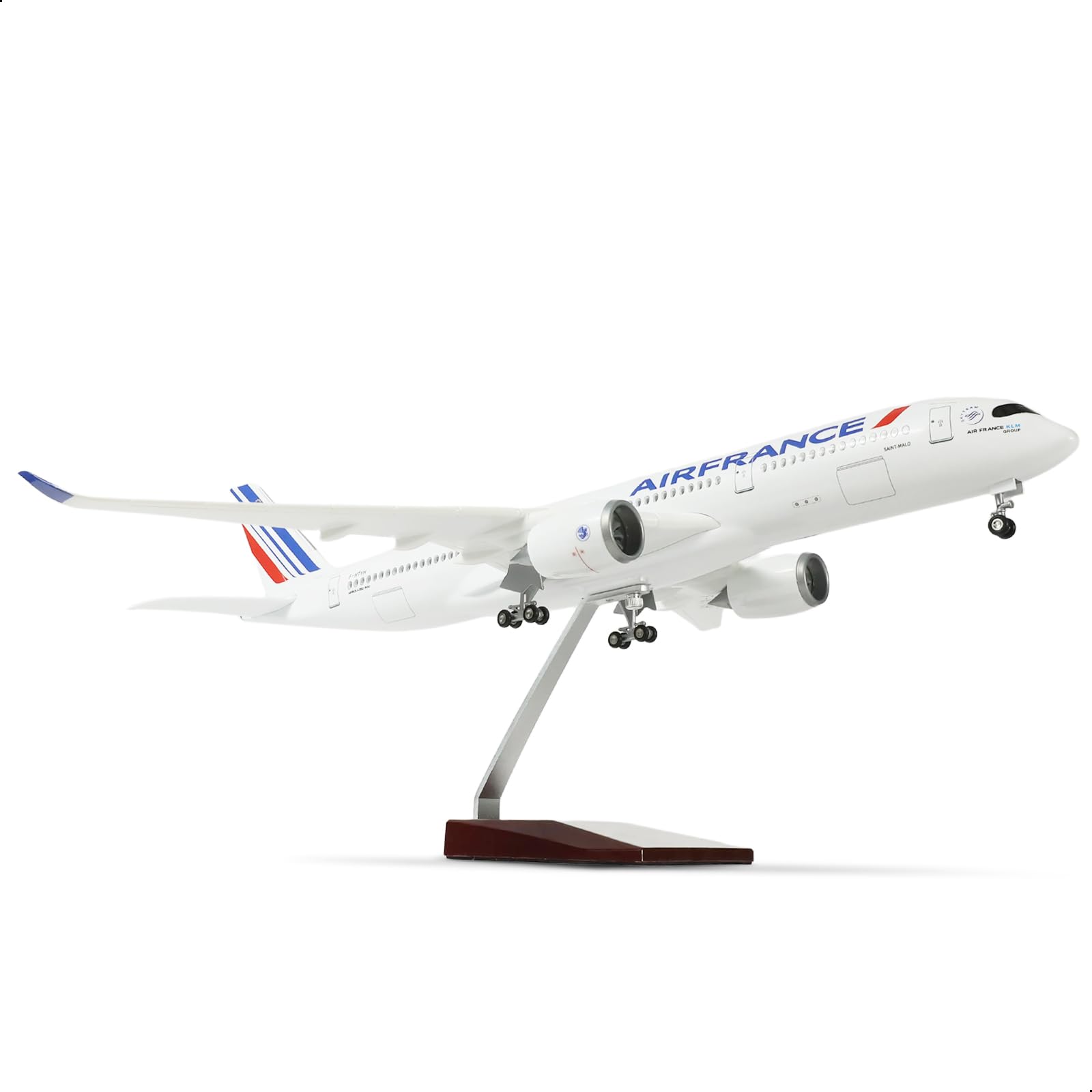 QIYUMOKE 1/144 France A350 18-Inch Large Die-Cast Model for Airbus A350 Aircraft Model Kit with Stand Sky Jumbo Airliner Model Airplane Display Collector's Model Kit as Gift