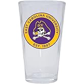 R and R Imports East Carolina Pirates 16 oz Pint Glass Officially Licensed Circle Design 2-Pack