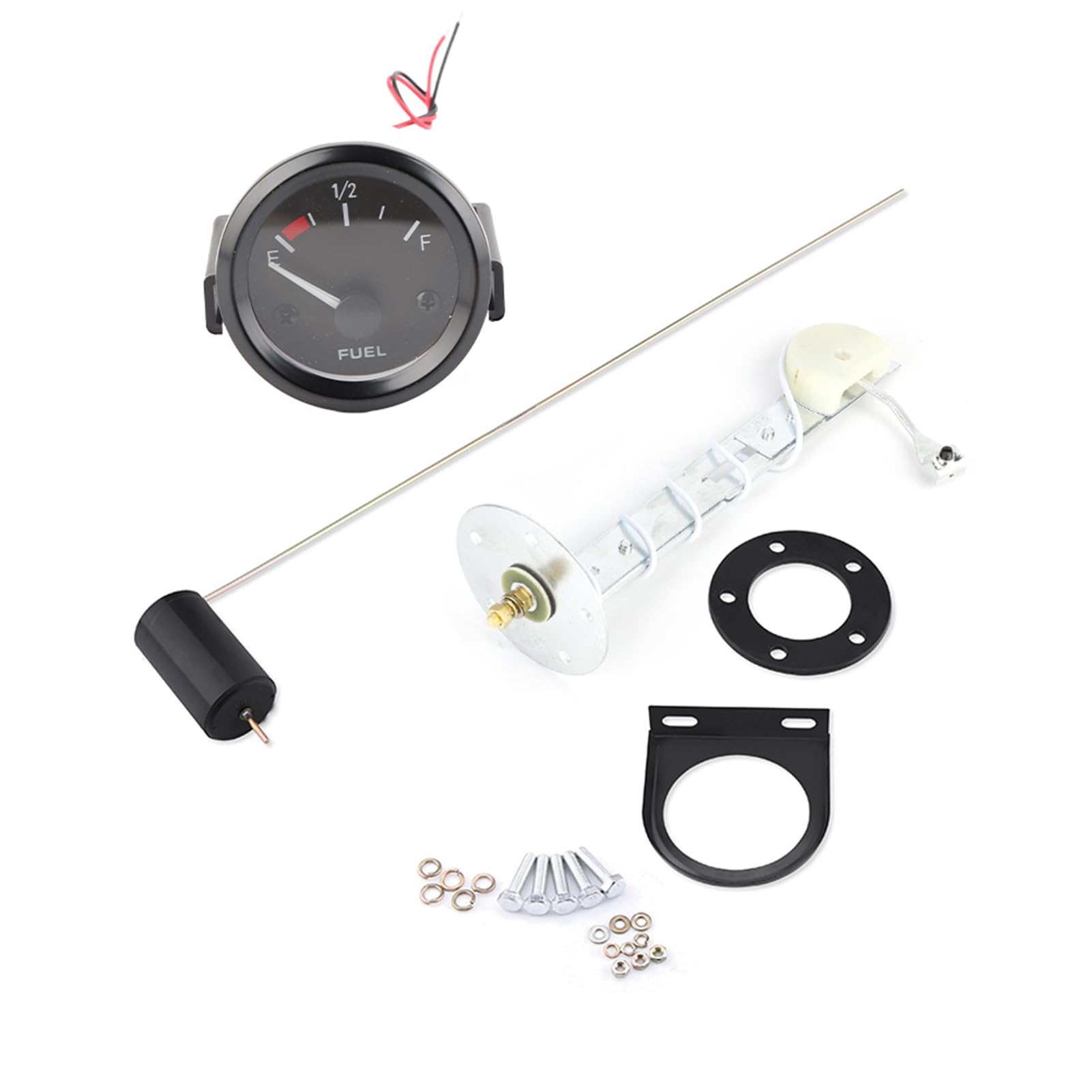 Fuel Gauge, 52mm Universal Car Instruments Fuel Level Gauge LED Digital E-1/2-F Range Meter with Fuel Sensor