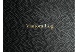 Visitors Book: Black Leather Look | Simplistic sign in register for office, work, business, hospitality, childcare & more | * paperback * 8.5" x 6"