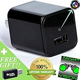 Hidden Spy Camera [Night Vision] HD 1080p Nanny Spy Cam USB Wall Charger Hidden Camera - Wireless Motion Detection - Mini Surveillance Security System