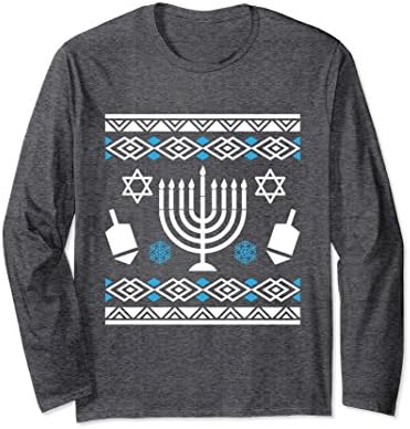 Unisex Ugly Hanukkah Sweater Style Menorah T shirt Chanukah Gift Small Dark Heather