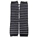 ECOSCO Punk Gothic Horizontal stripes Hand Arm Warmer Finger Gloves (Black/Gray)