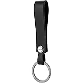 KEEPO LINK Leather Keychain Strap with Titanium Key Ring, Detachable Leather Key Chain Key Fob Holder for Men, OLM03