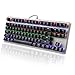 LESHP Wired Mechanical Gaming Keyboard- USB Luminescent Interface Luminescent 6 Color LED Backlit 87- Key Multimedia Mechanical Game Keyboard Connected Computer for Working or Prime Gaming