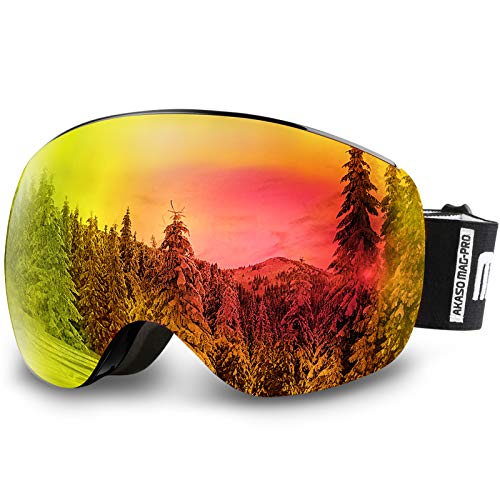 AKASO OTG Ski Goggles, Snowboard Goggles, Mag-Pro