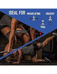 Frost Giant Fitness: Booty Band + Juego de muñequeras opcionales ~ diferentes tamaños de resistencia variable, para entrenamiento, sentadillas, estiramiento, caderas, pegamento, quads, entrenamiento personal