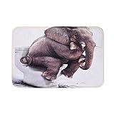 Uarter Bath Mat, Elephant Rug , Bath Rugs, Anti-bacterial Non-slip Bathroom Mat, Soft Bathmat Bathroom Carpet for Baby Kids Safety with Memory Foam Coral Velvet Fabric 15.7