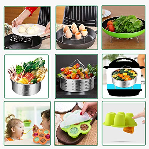 Pressure Cooker Accessories Set, Compatible with Instant Pot 5,6,8 QT Steamer Basket,Egg Rack, Springform Pan,Egg Bites Mold,Steamer Basket Inserts,1Pair Silicone Mitts/7pcs