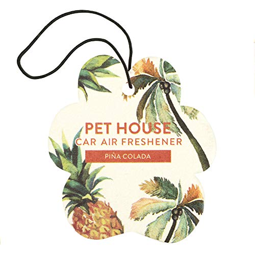 One Fur All Pet House Car Air Freshener, Pack of 4 - Pina Colada - Non-Toxic Auto Air Freshener, Pet Odor Eliminating Air Freshener for Car, Ideal for Small Spaces, Dye Free Dog Car Air Freshener