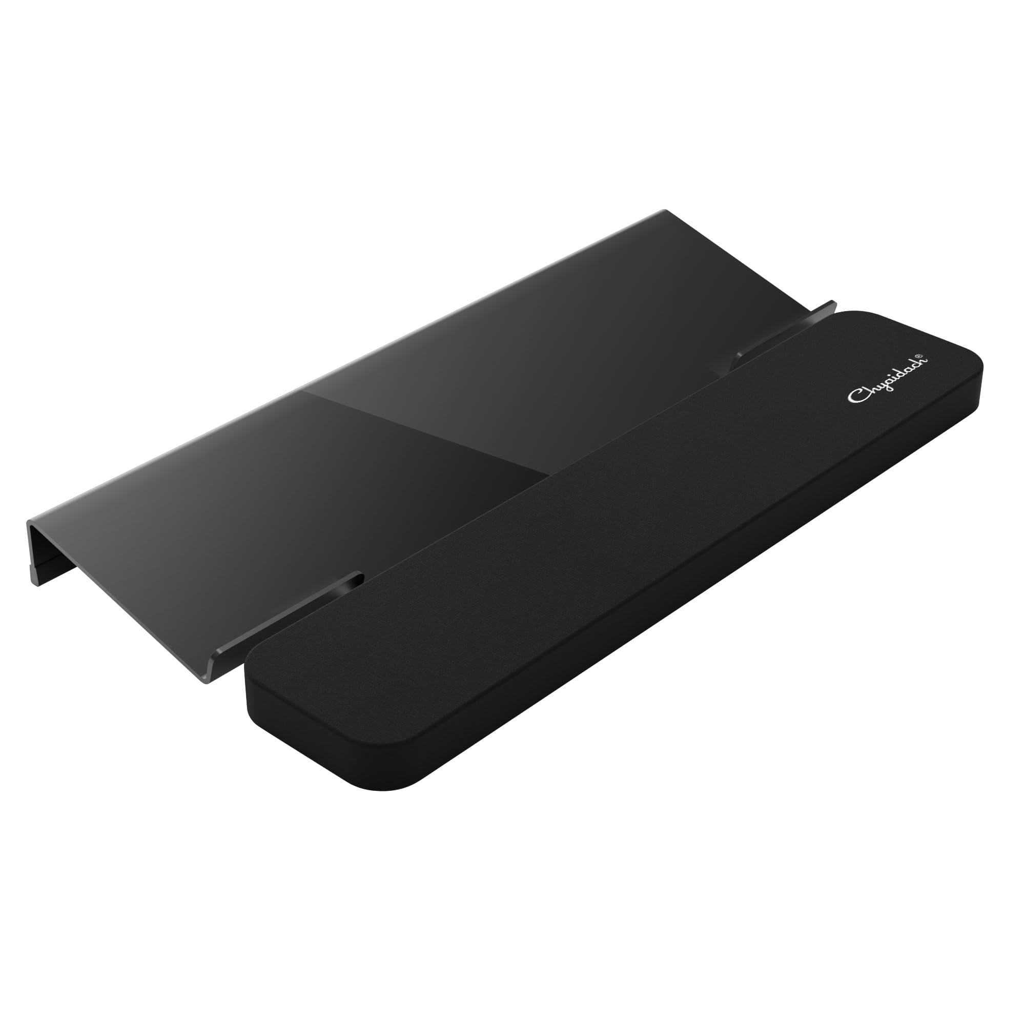 Photo 1 of Chyaidach Computer Keyboard Stand and Wrist Rest - Easy Comfortable Ergonomic Typing - Acrylic PC Keyboard Holder with Wrist Support - Fits All Size Keyboards - 16.9'' Wide (Matte Black)
