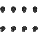 UNICRAFTALE 8Pcs Skull Beads Stainless Steel Skull Head Beads Spacer Beads 14mm Black European Beads Metal Beads for Halloween Decoration for DIY Necklace Bracelets Jewelry Making