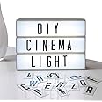 Eutuxia Cinematic Light Box with Letters - LED Light Box, Room Decor Sign, Marquee Light Up Sign - Personalized A4 White LED Letter Box with Light Up Letters