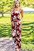 Womens Summer Comfy Floral Printed Jumpsuit Halter Sleeveless Wide Leg Lounge Long Pants Beach Strap Jumpsuits Rompers (M, Wine Red)